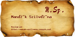 Manák Szilvána névjegykártya